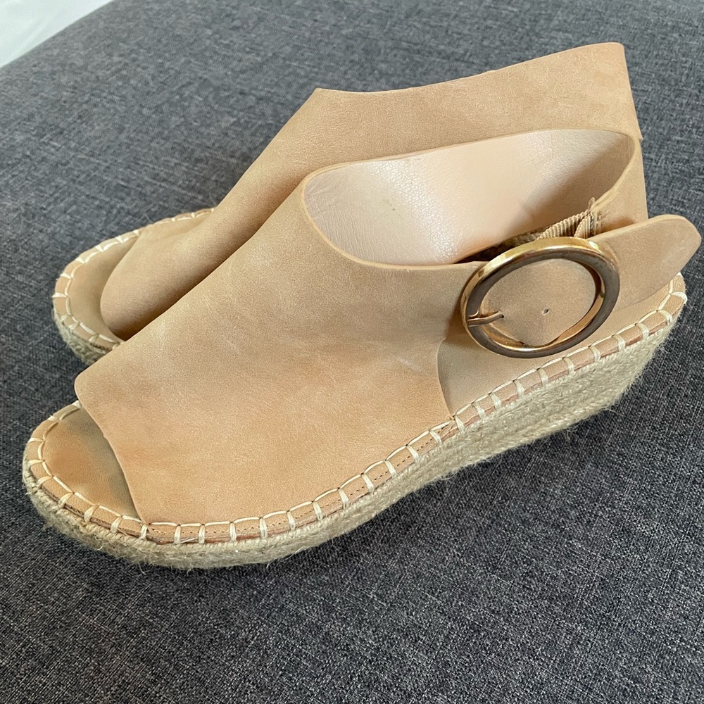Tan Wedge Espadrilles